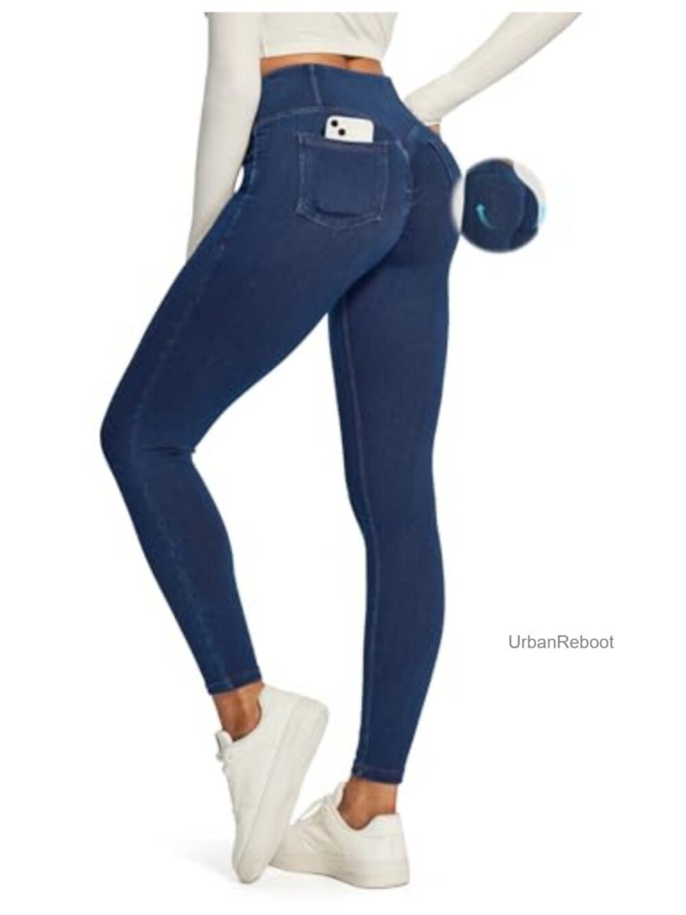 Butt Lifting Stretchy High Waisted Skinny Jeggings Tummy Control with Pockets
